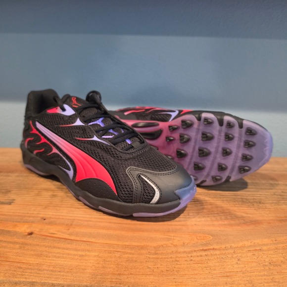 Puma Other - Puma Mens Inhale Flare Sneakers‎ Black Pink Purple Mesh Cell 10.5